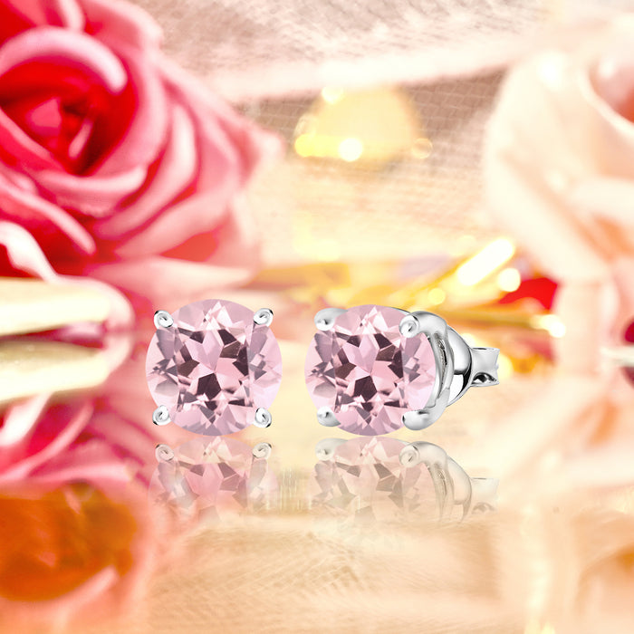 シルバー/K18WGP 1.0ct. ラウンドカット 一粒 素敵な10月の誕生石トルマリンスタッドピアス