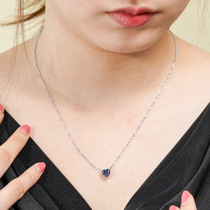 シルバー/K18WGP 1.0ct. ハートシェイプ 一粒 優雅な6月の誕生石アレキサンドライトペンダント