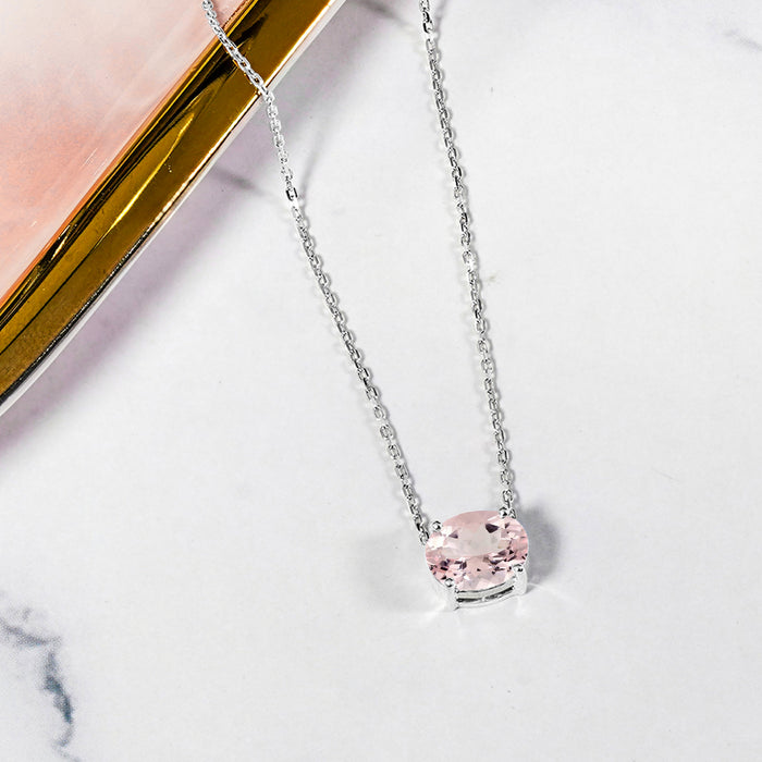 シルバー/K18WGP 1.75ct. オーバルカット 一粒 素敵な10月の誕生石トルマリンペンダント