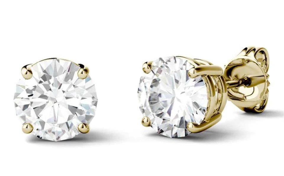 K10 モアサナイトピアス・イヤリング（片耳1.0ct／ラウンドカット／4本爪留め）