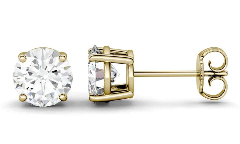 K10 モアサナイトピアス・イヤリング（片耳1.0ct／ラウンドカット／4本爪留め）