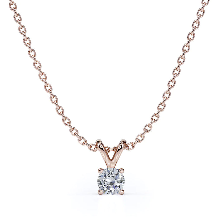 K10 モアサナイトペンダント・ネックレス（1.0ct／ラウンドカット／4本爪留め）