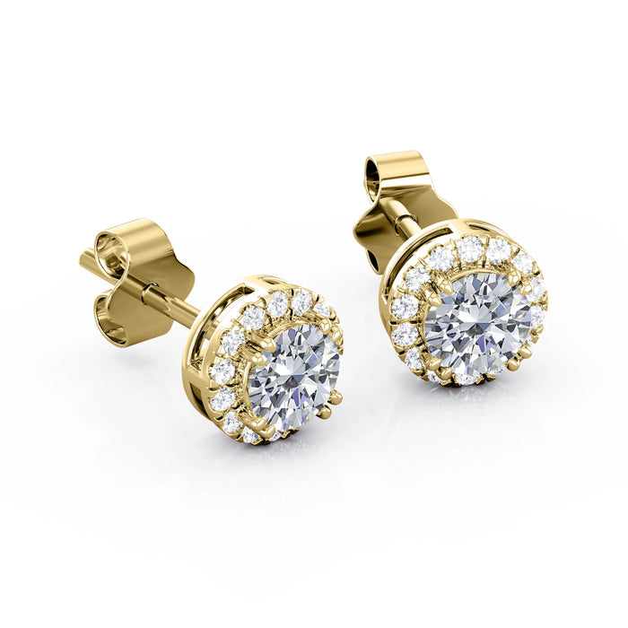 K10 ダイヤモンドピアス・イヤリング（片耳0.45ct／ラウンドカット ／ヘイロー）