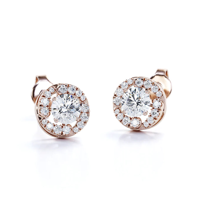 K10 モアサナイトとダイヤモンドピアス・イヤリング（片耳0.75ct／ラウンドカット／ダイヤツイストノット）