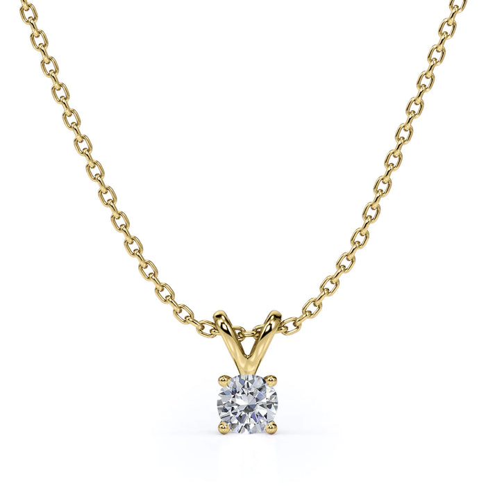 K10 モアサナイトペンダント・ネックレス（1.0ct／ラウンドカット／4本爪留め）