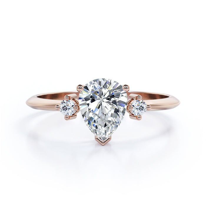 K10 ペアシェイプカット モアサナイトリング（2粒ダイヤモンド／1.03ct）