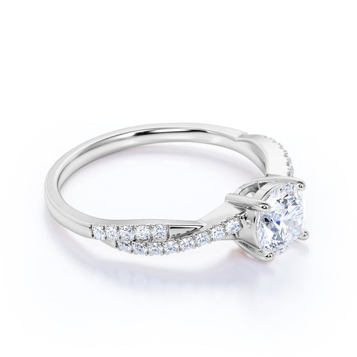 K10 ラウンドブリリアントカット モアサナイト ダイヤモンドリング（合計1.25ct／インフィニティアーム）
