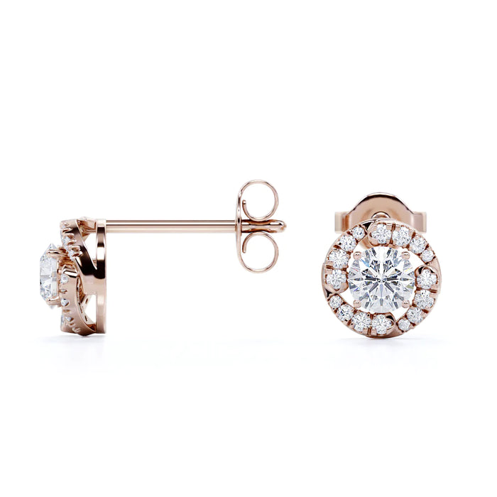 K10 モアサナイトとダイヤモンドピアス・イヤリング（片耳0.75ct／ラウンドカット／ダイヤツイストノット）