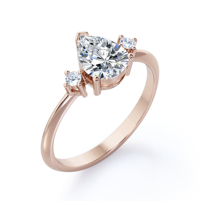 K10 ペアシェイプカット モアサナイトリング（2粒ダイヤモンド／1.03ct）