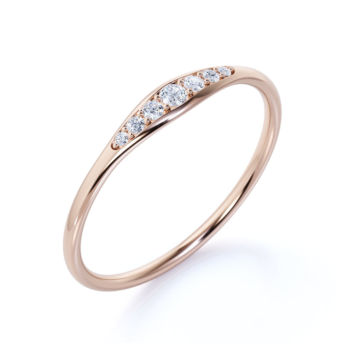 K10 7石 ダイヤモンドリング（0.10ct／重ね付けリング）