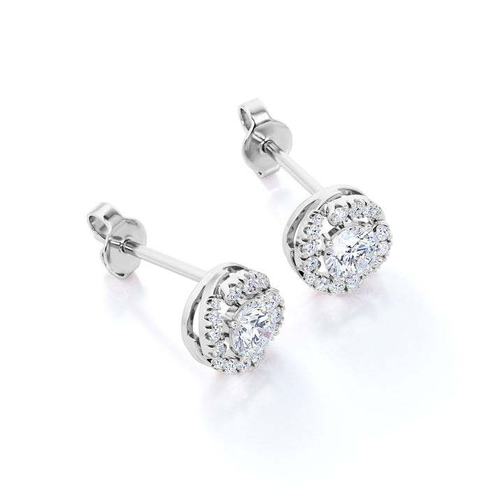 K10 モアサナイトとダイヤモンドピアス・イヤリング（片耳0.75ct／ラウンドカット／ダイヤツイストノット）