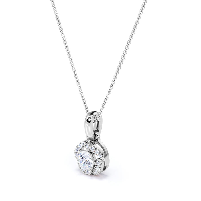 K10 ダイヤモンドペンダント・ネックレス（0.50ct／ラウンドカット／ダイヤツイストノット）