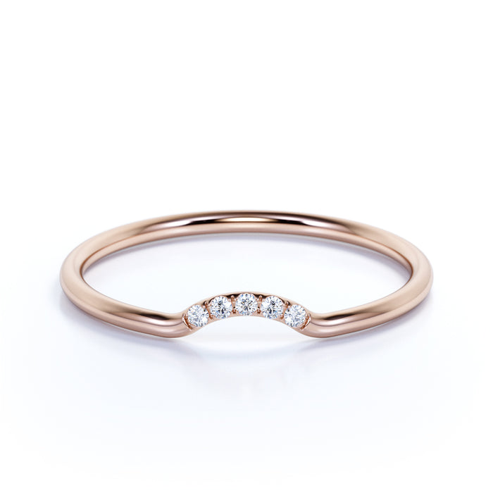 K10 合計 0.02ct ダイヤモンドカーブリング