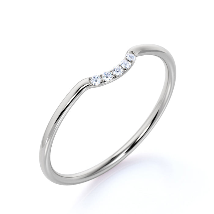 K10 合計 0.02ct ダイヤモンドカーブリング