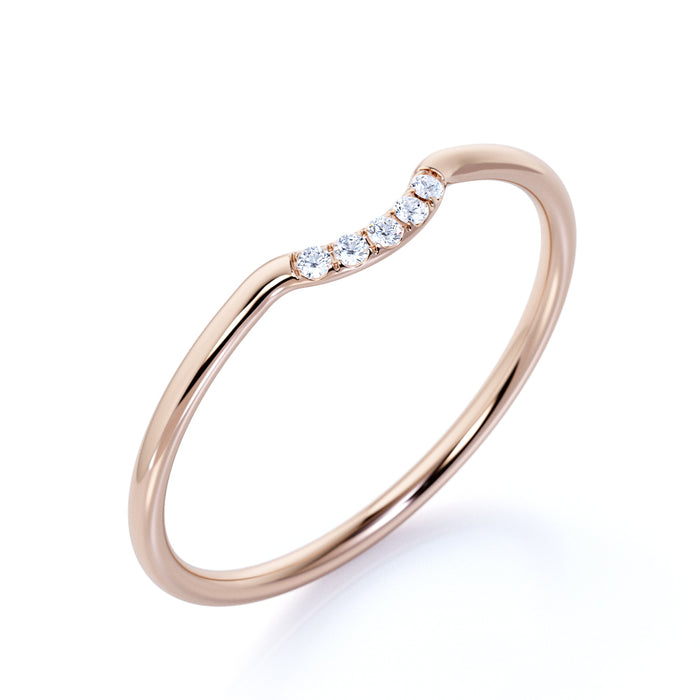 K10 合計 0.02ct ダイヤモンドカーブリング