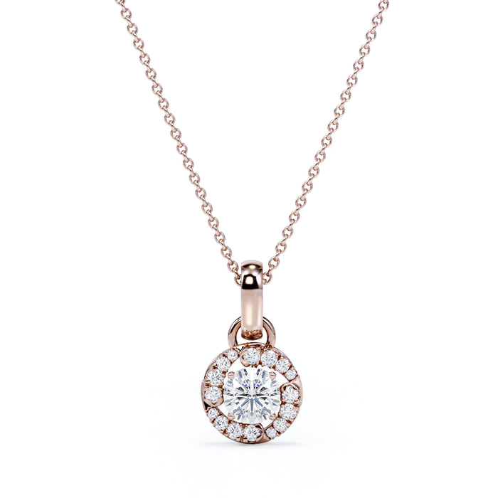 K10 ダイヤモンドペンダント・ネックレス（0.50ct／ラウンドカット／ダイヤツイストノット）