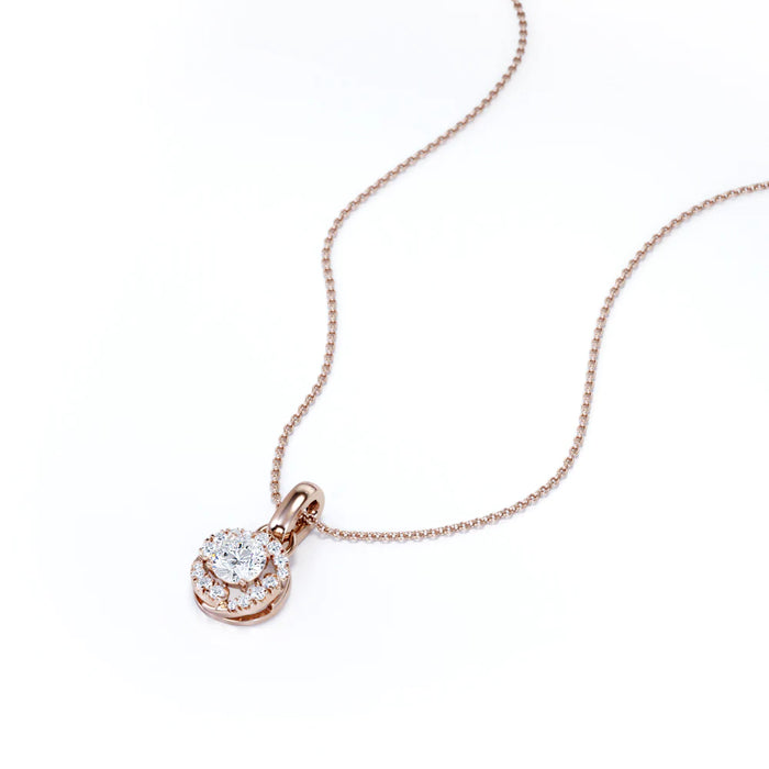 K10 ダイヤモンドペンダント・ネックレス（0.50ct／ラウンドカット／ダイヤツイストノット）