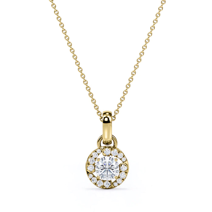 K10 ダイヤモンドペンダント・ネックレス（0.50ct／ラウンドカット／ダイヤツイストノット）