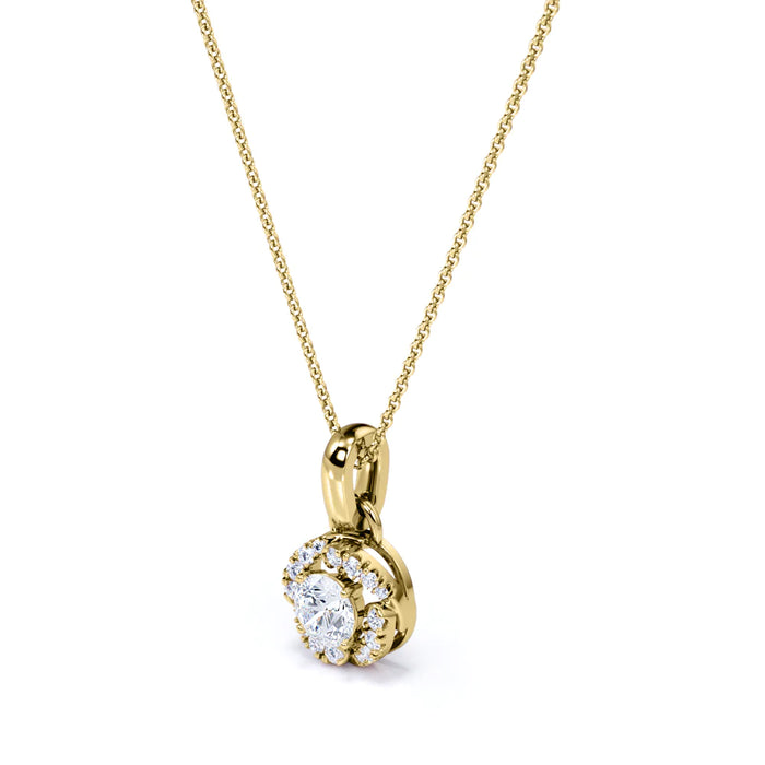K10 ダイヤモンドペンダント・ネックレス（0.50ct／ラウンドカット／ダイヤツイストノット）